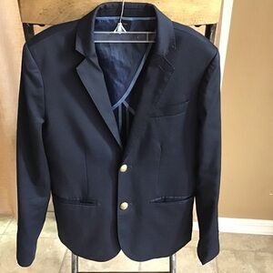 J. Crew Crewcuts Boys Ludlow Two-Button Blazer In Navy Wool Blend Size 12
